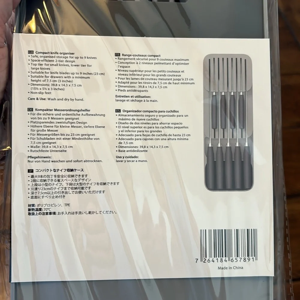 Compact 2 tier knife organizer